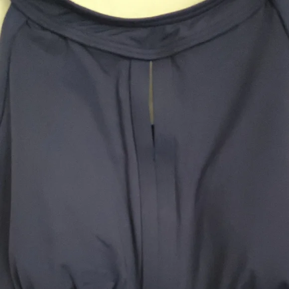 Lands' End Deep Sea Navy Blue Slenderizing Tankini Swim Top Sz 16w DD - Picture 2 of 10